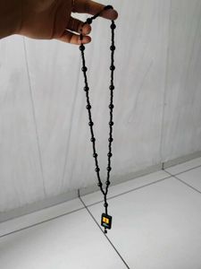 Unique Black Beaded Pendant Necklace