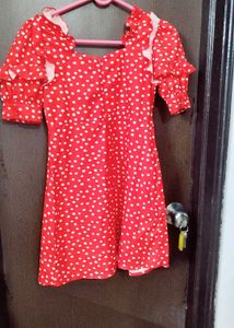 shein Red Polka Dot Mini Dress.....