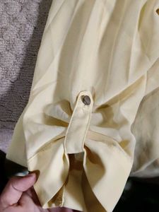 Light Yellow Collared Button-Up Blouse