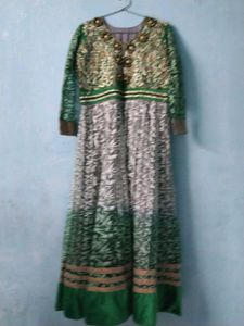 Beautiful Green Ombre Ethnic Gown