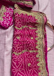 Stunning Magenta Bandhani Lehenga Choli