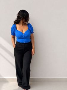 Vibrant Blue Puff Sleeve Top