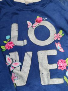 Blue "LOVE" Print Sweatshirt