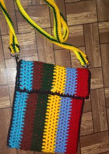 Colorful Crochet Crossbody Bag