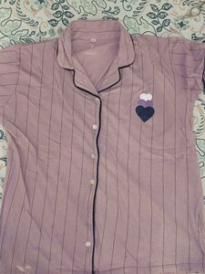 Striped Heart Night Top