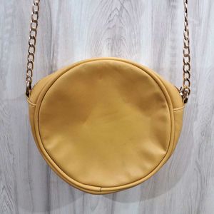 Mustard Round Crossbody Bag