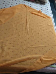 Peach Saree with Delicate Details and blouse piece