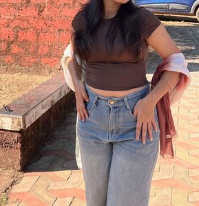 H&amp;M brown fitted top