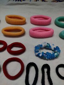 Colorful Hair Ties &amp; Scrunchies Set