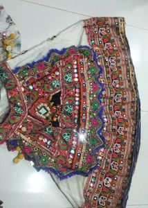 garba dress white Lehenga Choli Set