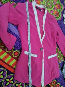 Pink Blazer with White Trim