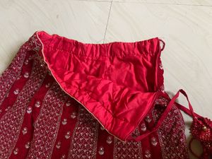Stunning Red Embroidered Lehenga Choli