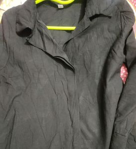 Black Korean Shirt Dress