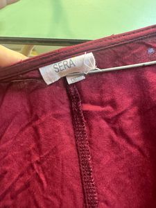 Sera Maroon Solid Playsuit