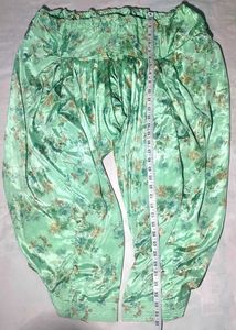 Women's Mint Green Floral Printed Satin Patiala Sa