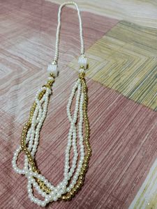 Pearl And Gold Tone Necklace