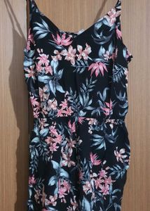 Floral Print Romper with Pockets