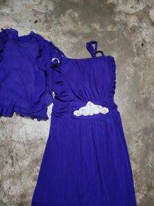 Purple Party Dress with Sheer Top