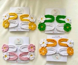 Crochet Flower Hair Clips