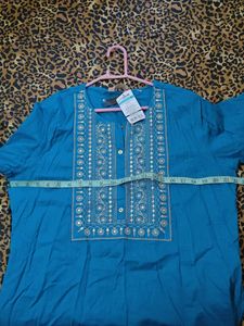 Free delivery Blue Embroidered Kurta