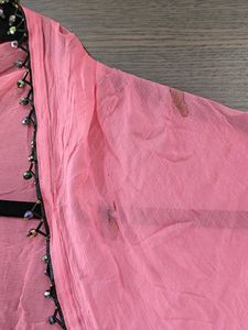Elegant Pink Dupatta with Embellished Border