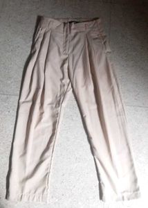 Pleated Khaki Trousers
