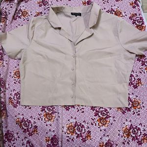 Chic Beige Button-Up Top