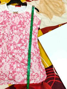 Stylish Pink Floral Kurta Top