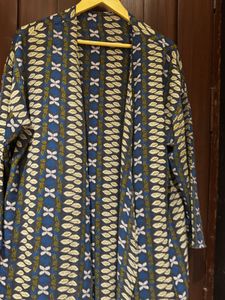 Printed Long Kimono Jacket