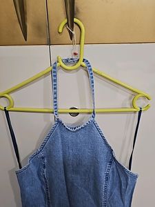 Halter Denim Short Dress