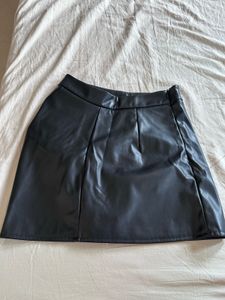 Black Faux Leather Mini Skirt