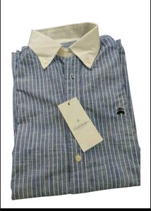 NEW BROOKS BROTHERS CONTRAST COLLOR LINEN Shirt