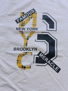 Men's White NYC Graphic Long Sleeve T-Shirt