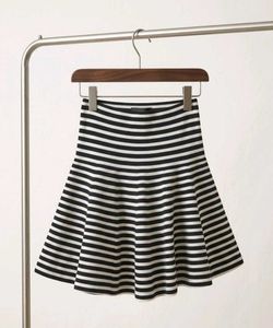 Flared Striped Skirt, Tweed Bustier Free