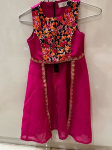 Stunning Pink Embroidered Kurta Set with Sharara