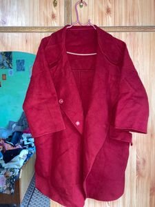 Chic Red Oversized Blazer