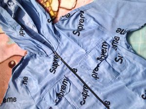 Light Blue Supreme Print Jacket