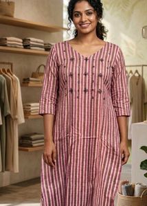 Chic Striped Kurta Set
