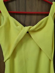 Yellow Sleeveless Dress with Open Back