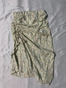 Floral Ruched Midi Skirt