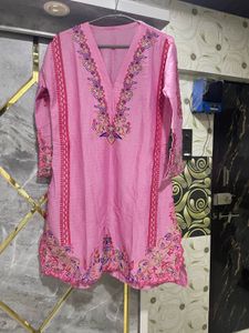 Embroidered Pink Kurta Set