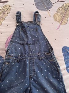Cute Denim Overalls Shorts with Hearts