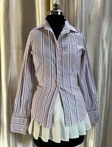 SISLEY Striped Button-Up Shirt