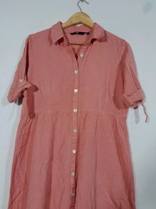 Peach Cotton Casual Kurta(women's)