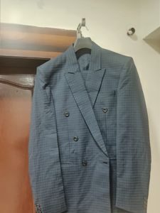 Stylish Blue Checked Blazer
