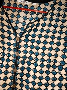 Blue &amp; White Printed Kurta and dupata
