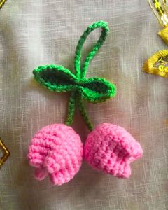 Handmade Crochet flower Bag Charm