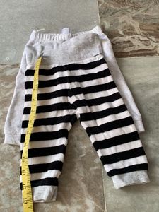 Baby Girls Striped & Grey Pants Set
