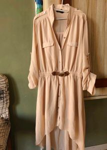 Chic Beige Shirt Dress