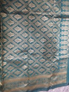 Beautiful Teal and Gold Saree
